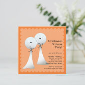 スタイリッシュな幽霊のハローウィンパーティの招待状 招待状 (スタンド正面)