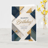 スタイリッシュな幾何学柄の誕生日 カード (黄色い花)