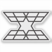 スタイリッシュな幾何学模様のXの文字と星 シール (正面)