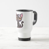 スタイリッシュな座る黒猫, トラベルマグ (正面右)