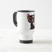 スタイリッシュな座る黒猫, トラベルマグ (正面左)