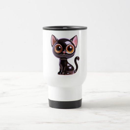 スタイリッシュな座る黒猫, トラベルマグ (中央)