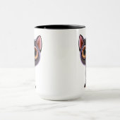 スタイリッシュな座る黒猫 マグカップ (中央)