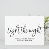 スタイリッシュな手書き風「Light the Night」サイン 招待状 (スタンド正面)