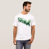 スタイリッシュな抽象的な花のウェアラブルアート Tシャツ (正面フル)