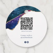 スタイリッシュな星の銀河 ビジネス名 QR ソーシャル ハングタグ フェイバータグ (裏面)