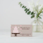 スタイリッシュな暗灰色及びピンクのベーカリーの名刺 名刺 (スタンド正面)