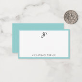 スタイリッシュな書道のモノグラムのミニマリストのテンプレート ノートカード (正面/裏面インサイチュ)