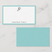 スタイリッシュな書道のモノグラムのミニマリストのテンプレート ノートカード (正面/裏面)