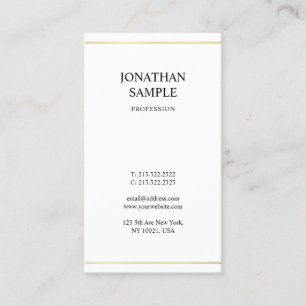 スタイリッシュな最小主義のデザインのモダンで粋な金ゴールドの一見 名刺