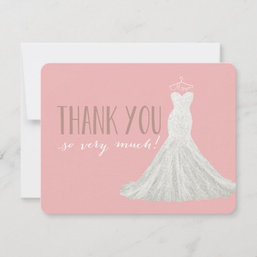 スタイリッシュな服のピンク|は感謝していしています サンキューカード (正面)