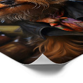 スタイリッシュな服を着たおもしろい犬眼鏡の犬 ポスター (角)