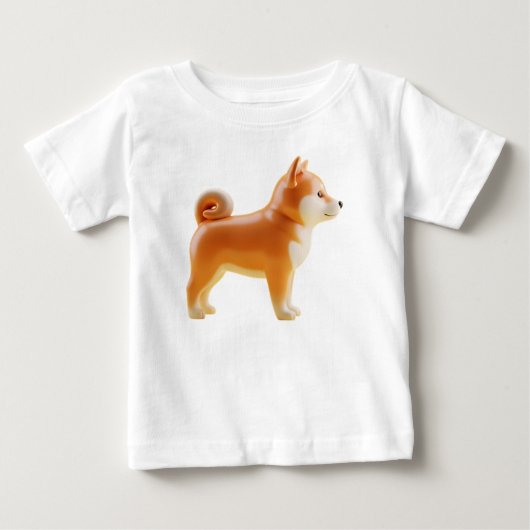 スタイリッシュな柴犬キャラクター ベビーTシャツ (正面)