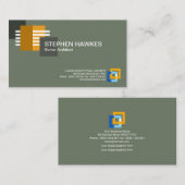 スタイリッシュな構造ラインブロックの建築家 名刺 (正面/裏面)