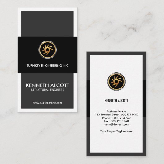 スタイリッシュな構造工学技術者を活気づけるクリエイティブ 名刺 (正面/裏面)