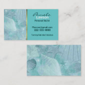 スタイリッシュな水の海の貝の名刺 名刺 (正面/裏面)
