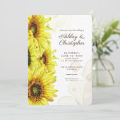 スタイリッシュな水彩ひまわりウェディング 招待状 (スタンド正面)