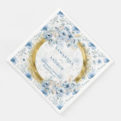 スタイリッシュな水彩画風の淡青色とゴールドのアクセント ウェディング (コーナー)
