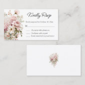 スタイリッシュな水彩花柄のエレガントな Wedding Rsvp エンクロージャーカード (正面/裏面)