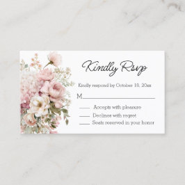 スタイリッシュな水彩花柄のエレガントな Wedding Rsvp エンクロージャーカード
