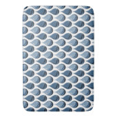 スタイリッシュな水滴 白と青 バスマット (正面縦)