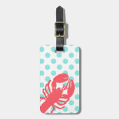 スタイリッシュな水玉模様及びロブスターの荷物のラベル ラゲッジタグ (正面縦)