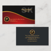 スタイリッシュな汚れの金ゴールドの波のエレガントなモノグラムの金ゴールドのロゴ 名刺 (正面/裏面)