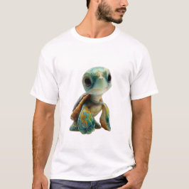 スタイリッシュな海亀のイラスト メンズ Tシャツ