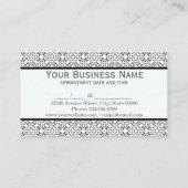 スタイリッシュな灰色および白く幾何学的なアポイントメント 予約カード (裏面)