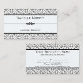 スタイリッシュな灰色および白く幾何学的なアポイントメント 予約カード (正面/裏面)