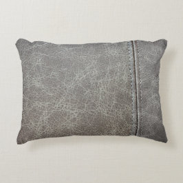 スタイリッシュな灰色のレザールック アクセントクッション