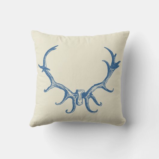 スタイリッシュな狩りの素朴なシカの枝角のレトロの芸術の雄鹿 クッション (裏面)