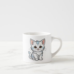スタイリッシュな猫のキャラクター線画デザイン-52316 エスプレッソカップ