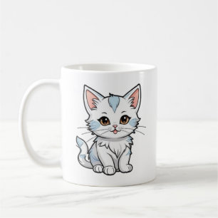 スタイリッシュな猫のキャラクター線画デザイン-52316 コーヒーマグカップ