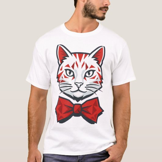 スタイリッシュな猫 Tシャツ (正面)
