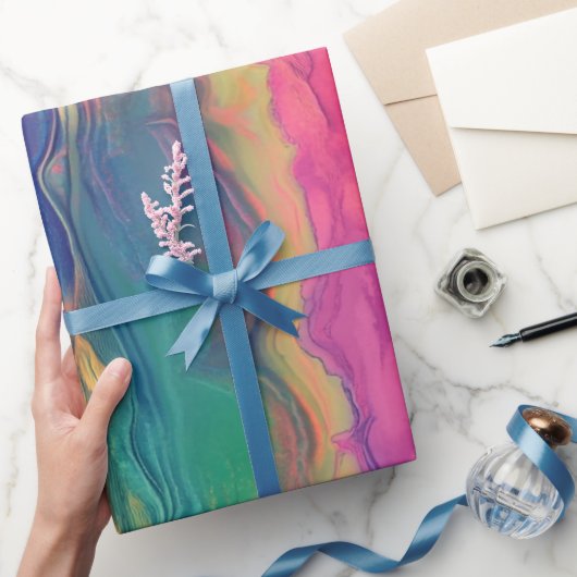 スタイリッシュな現代アートのスパークリングベイビーシャー ラッピングペーパー (ギフト)