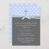 スタイリッシュな男の赤ちゃんの《キリスト教》洗礼式や命名式の招待状 招待状 (正面/裏面)