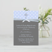 スタイリッシュな男の赤ちゃんの《キリスト教》洗礼式や命名式の招待状 招待状 (スタンド正面)