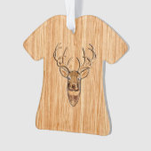 スタイリッシュな白い尾シカの木びき台の頭部ライト木穀物 オーナメント (正面)