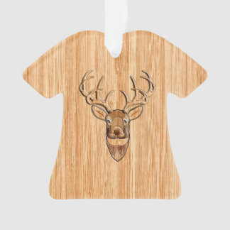スタイリッシュな白い尾シカの木びき台の頭部ライト木穀物 オーナメント