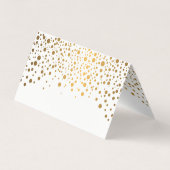 スタイリッシュな白および金ゴールドの紙吹雪|の座席表 名刺 (裏面)