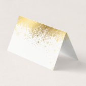 スタイリッシュな白および金ゴールドSnowflakes|の座席表 名刺 (裏面)