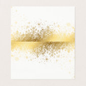 スタイリッシュな白および金ゴールドSnowflakes|の座席表 名刺 (内部フラット)