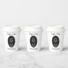 スタイリッシュな白と黒の冬のイベント用紙コップ 紙コップ