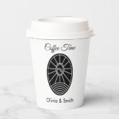 スタイリッシュな白と黒の冬のイベント用紙コップ 紙コップ (裏面)