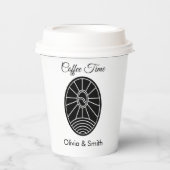 スタイリッシュな白と黒の冬のイベント用紙コップ 紙コップ (正面)