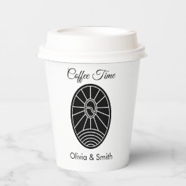 スタイリッシュな白と黒の冬のイベント用紙コップ 紙コップ