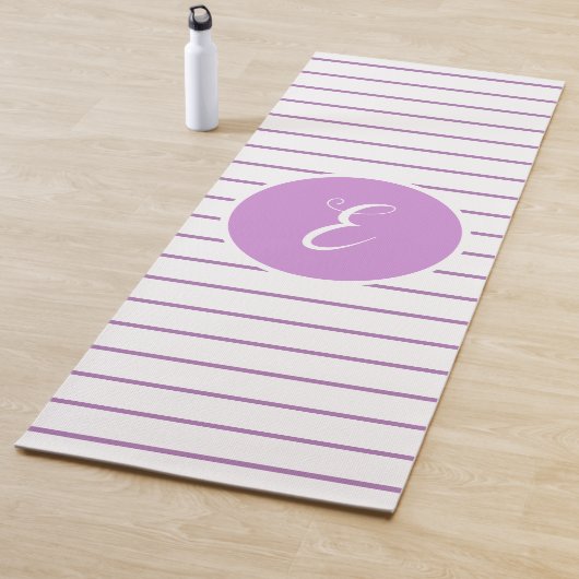 スタイリッシュな白のストライプのモノグラムの手紙Eのヨガのマット ヨガマット (インサイチュ)