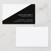 スタイリッシュな白黒のモダンなデザインの平野 名刺 (正面/裏面)