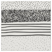 スタイリッシュな白黒の手描きの水玉模様は縞で飾ります ファブリック (クローズアップ)
